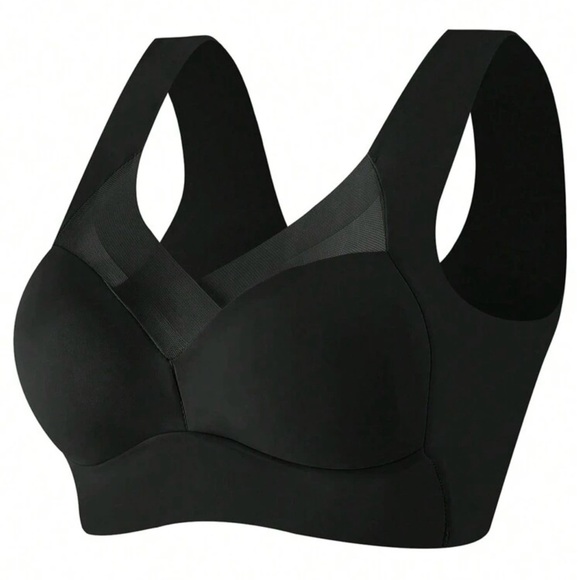 NEW!! Seamless Black Support Bra - Size L - Picture 1 of 5